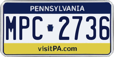 PA license plate MPC2736