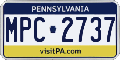 PA license plate MPC2737