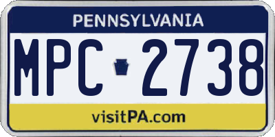 PA license plate MPC2738