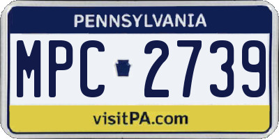 PA license plate MPC2739