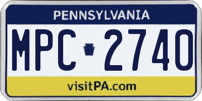 PA license plate MPC2740
