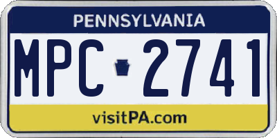 PA license plate MPC2741