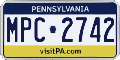 PA license plate MPC2742