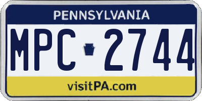 PA license plate MPC2744