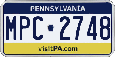PA license plate MPC2748