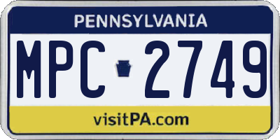 PA license plate MPC2749