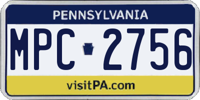 PA license plate MPC2756