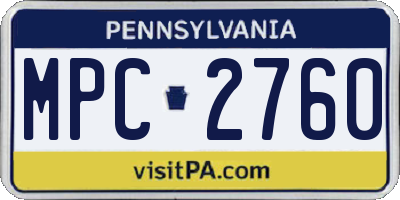 PA license plate MPC2760