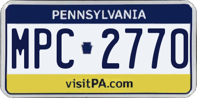 PA license plate MPC2770