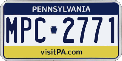 PA license plate MPC2771