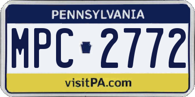 PA license plate MPC2772