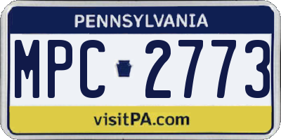 PA license plate MPC2773