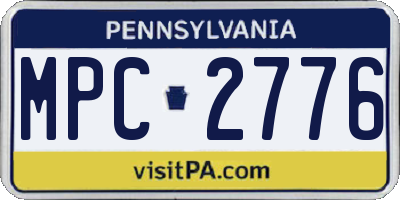 PA license plate MPC2776
