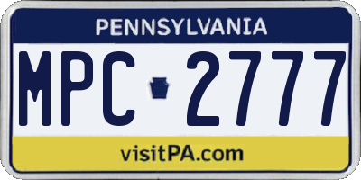 PA license plate MPC2777