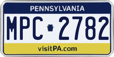 PA license plate MPC2782
