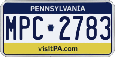 PA license plate MPC2783