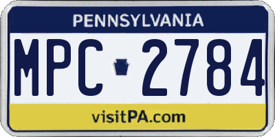 PA license plate MPC2784