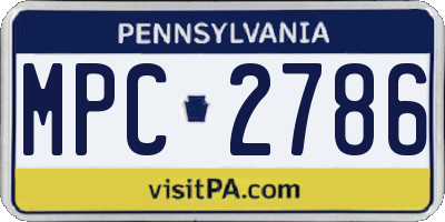 PA license plate MPC2786