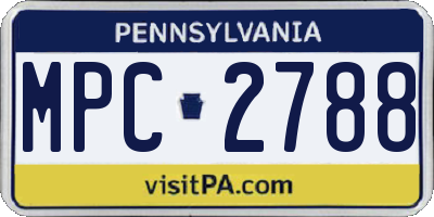 PA license plate MPC2788