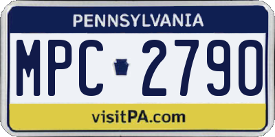 PA license plate MPC2790