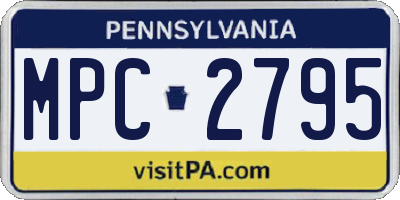 PA license plate MPC2795