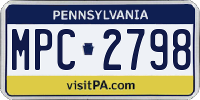 PA license plate MPC2798
