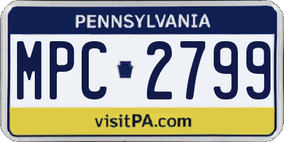 PA license plate MPC2799