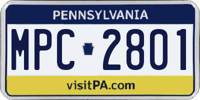 PA license plate MPC2801