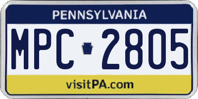 PA license plate MPC2805