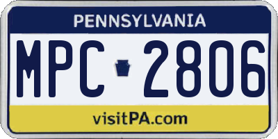 PA license plate MPC2806