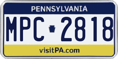 PA license plate MPC2818