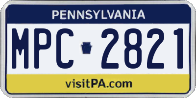 PA license plate MPC2821