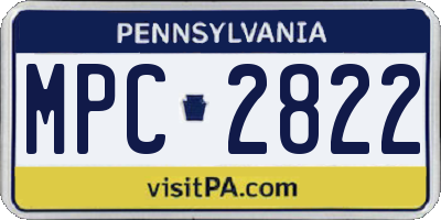 PA license plate MPC2822