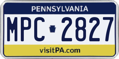 PA license plate MPC2827