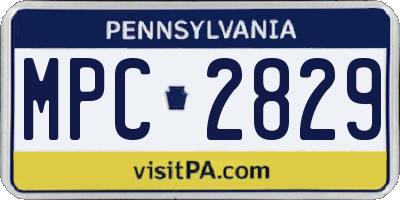 PA license plate MPC2829