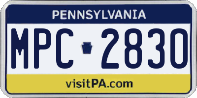 PA license plate MPC2830