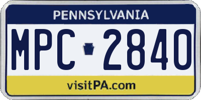 PA license plate MPC2840