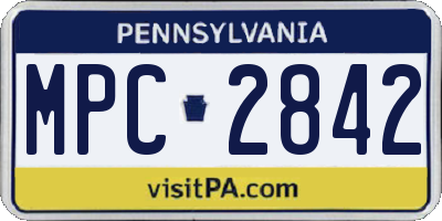 PA license plate MPC2842