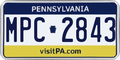 PA license plate MPC2843