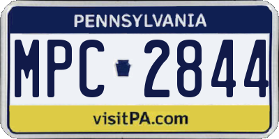 PA license plate MPC2844
