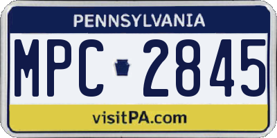 PA license plate MPC2845