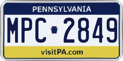 PA license plate MPC2849