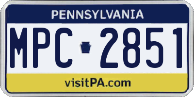 PA license plate MPC2851