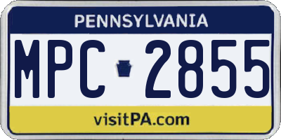 PA license plate MPC2855
