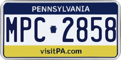 PA license plate MPC2858