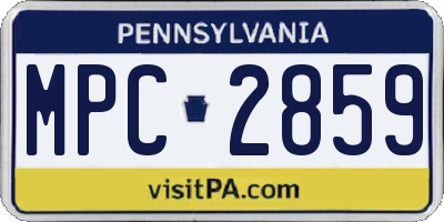 PA license plate MPC2859