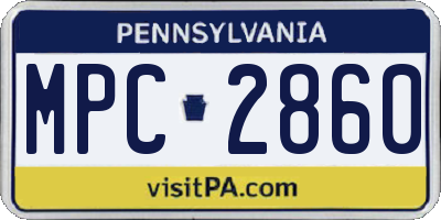 PA license plate MPC2860
