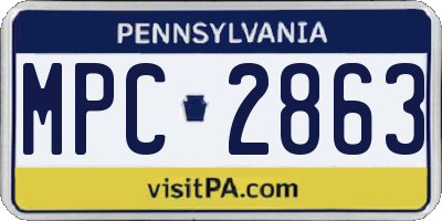 PA license plate MPC2863