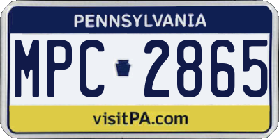 PA license plate MPC2865