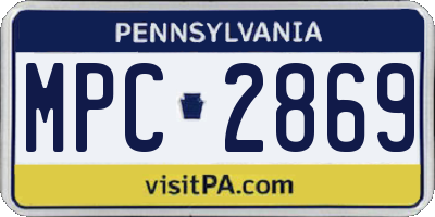 PA license plate MPC2869